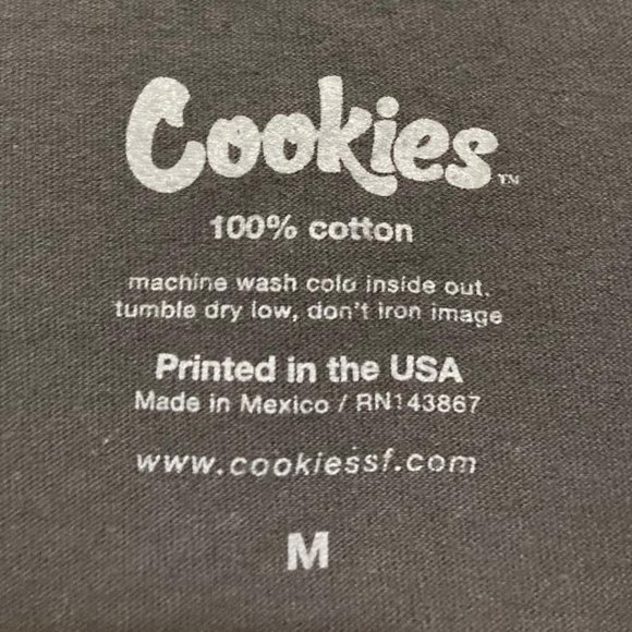 Cookies SF Men's Rollie Graphic Print Logo Short Sleeve Black Tee T-Shirt Medium - Picture 3 of 3
